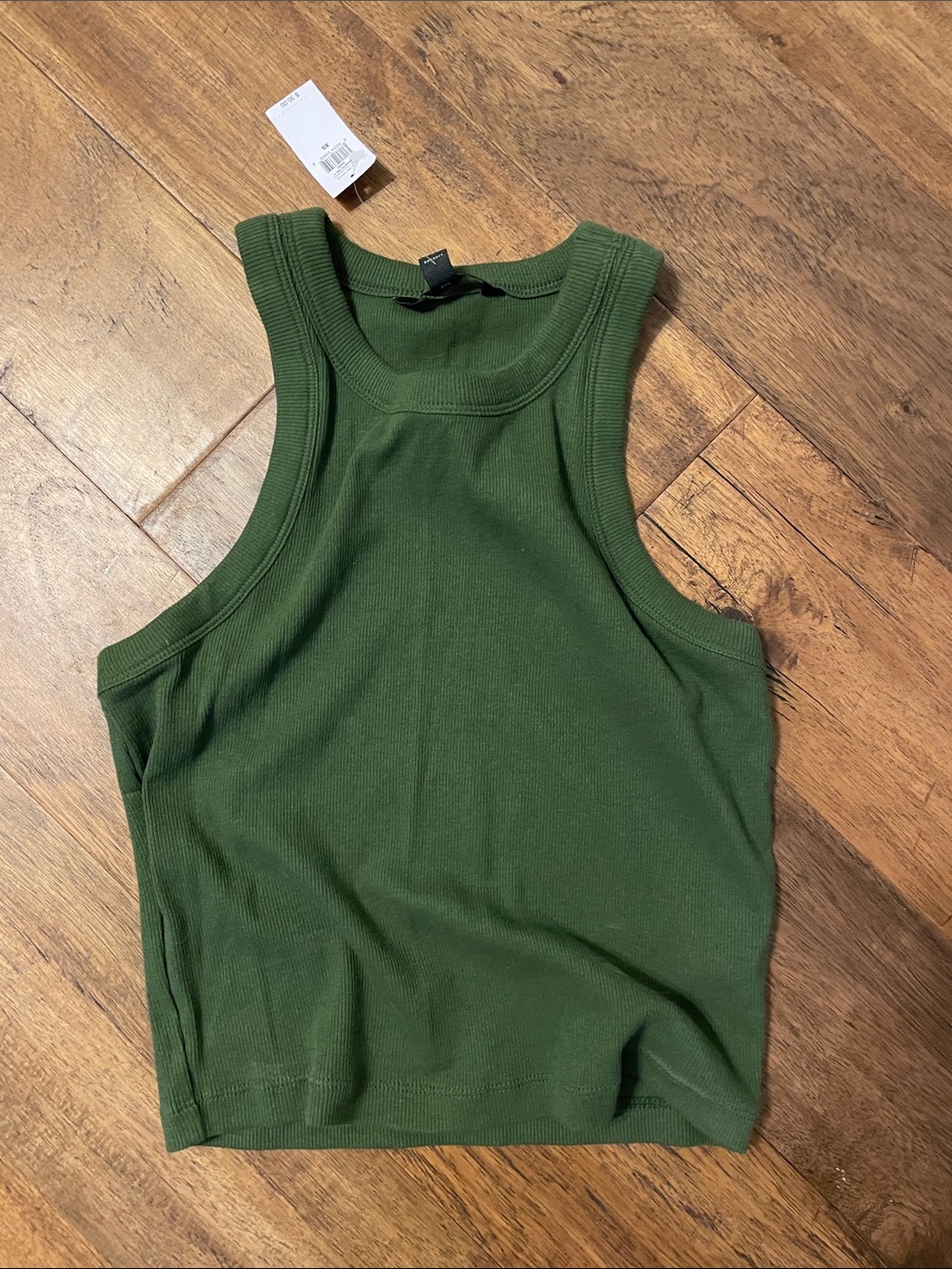 Banana Republic Olive Green Ribbed Racerback Cropped Tank Top
